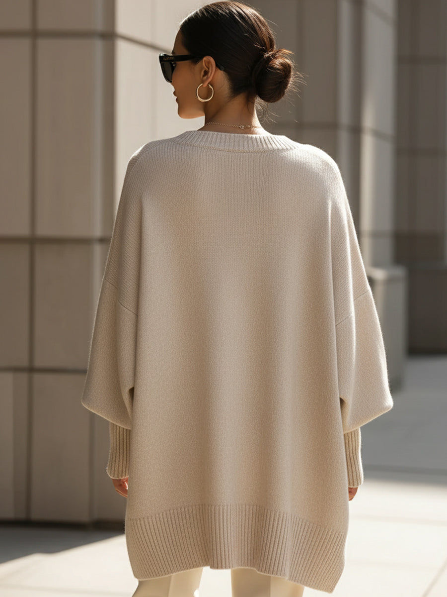 Jennifer | Oversized Draped Wide-Neck Sweater — 4