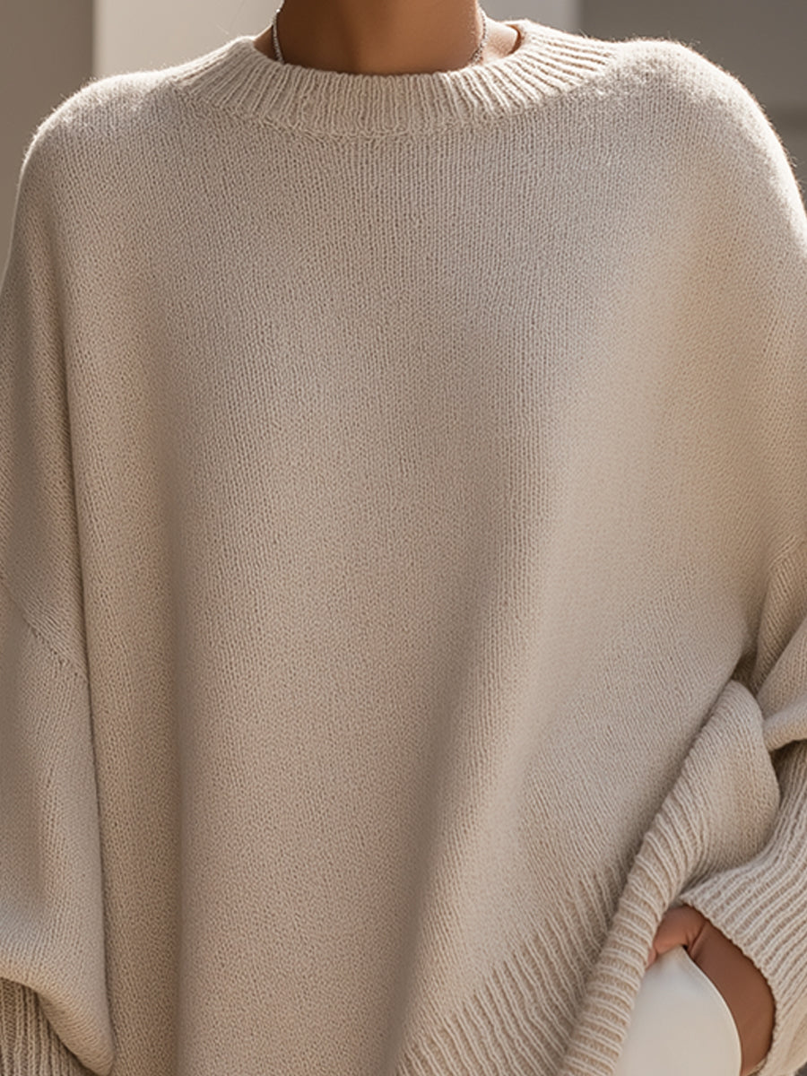 Jennifer | Oversized Draped Wide-Neck Sweater — 2