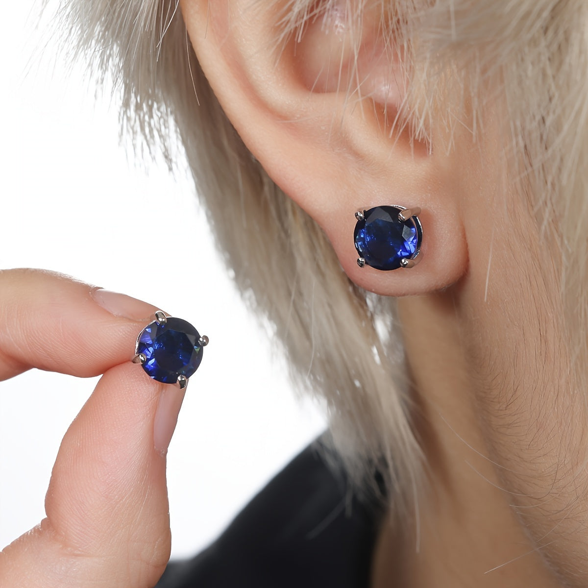 Timeless Synthetic Zircon Stud Earrings — 3