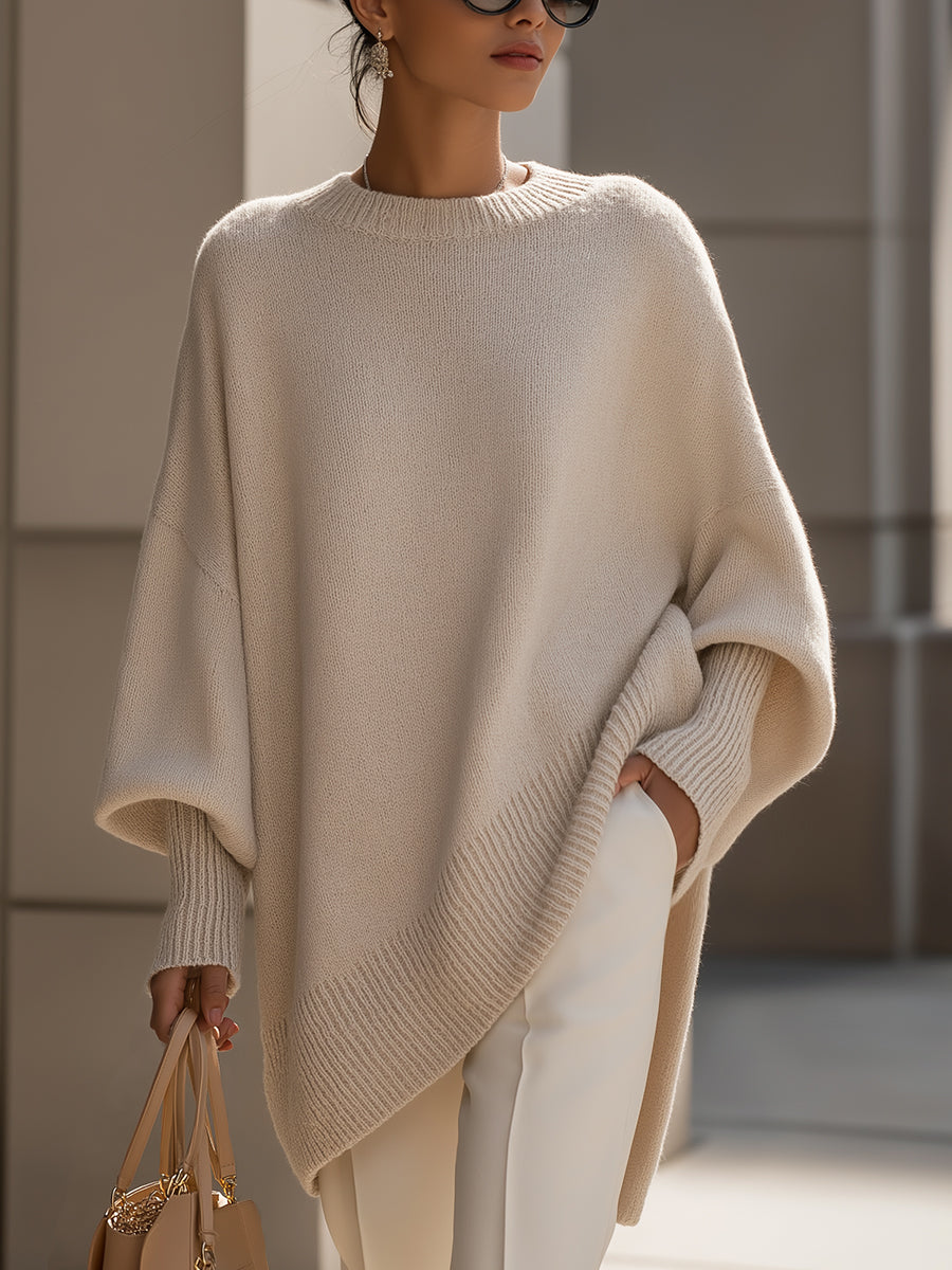 Jennifer | Oversized Draped Wide-Neck Sweater — 1