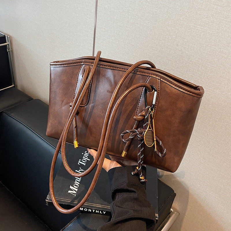 BRIGITTE™ - Vintage Knot-Detail Shoulder Tote Bag — 1