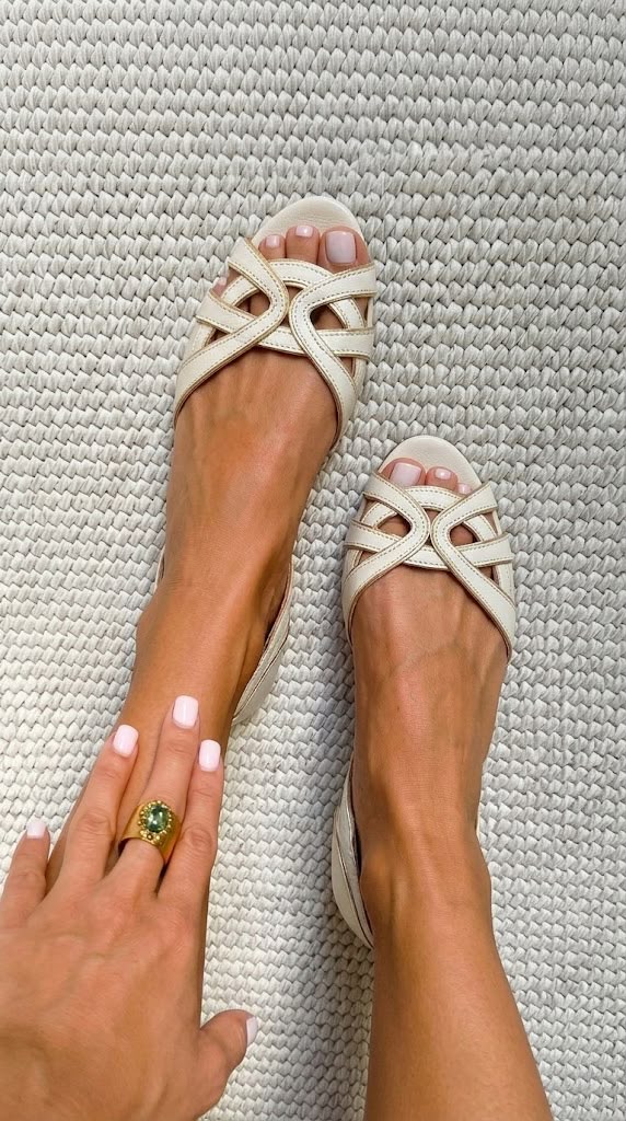 Camilla | Elegant Cream Braided Sandals — 2