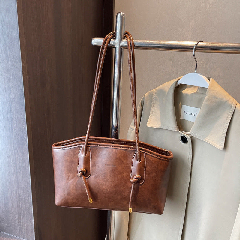 BRIGITTE™ - Vintage Knot-Detail Shoulder Tote Bag — 11