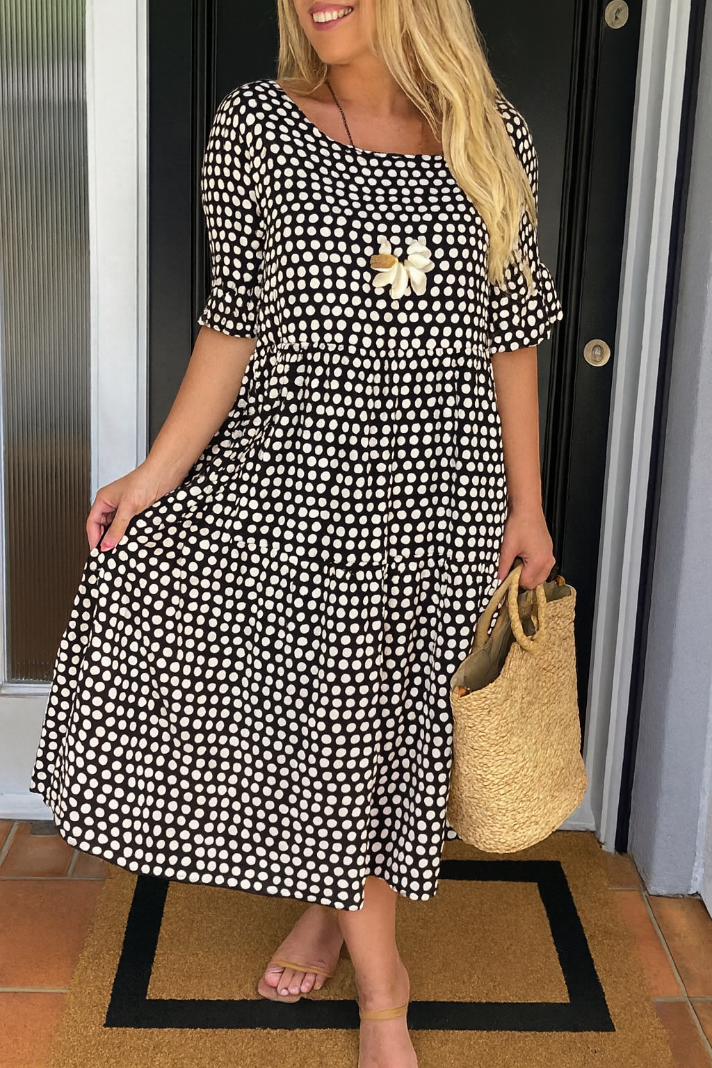 Nina | Short-Sleeve Midi Dress