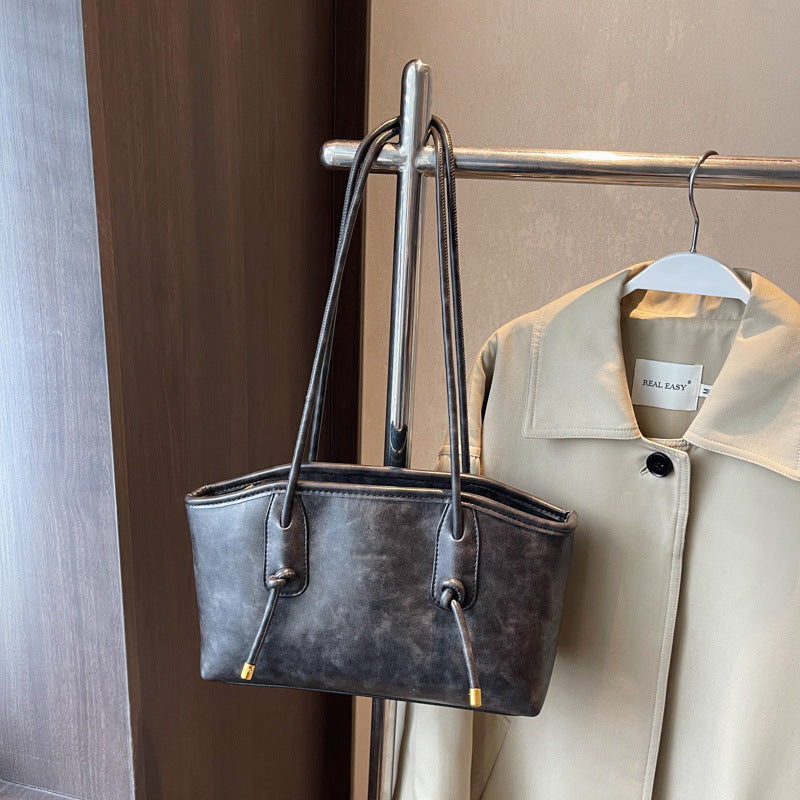 BRIGITTE™ - Vintage Knot-Detail Shoulder Tote Bag — 8