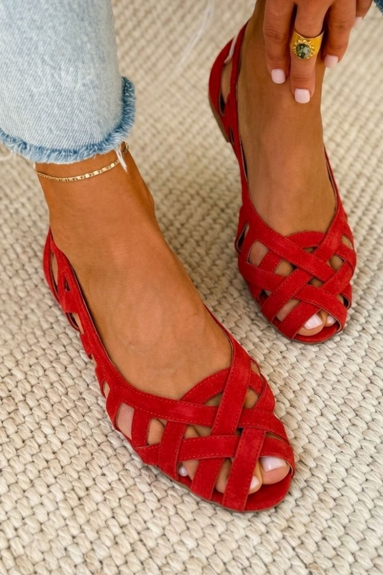 Hina | Flat Sandals with Open Toe and Woven Material — 11