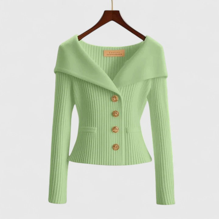 Daphne™ | Flattering Wide-Collar Cardigan — 4