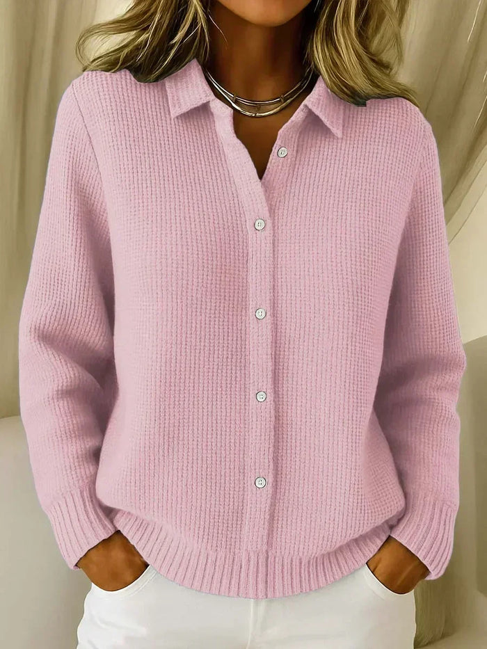 Camille| Textured Knit Button-Up Cardigan