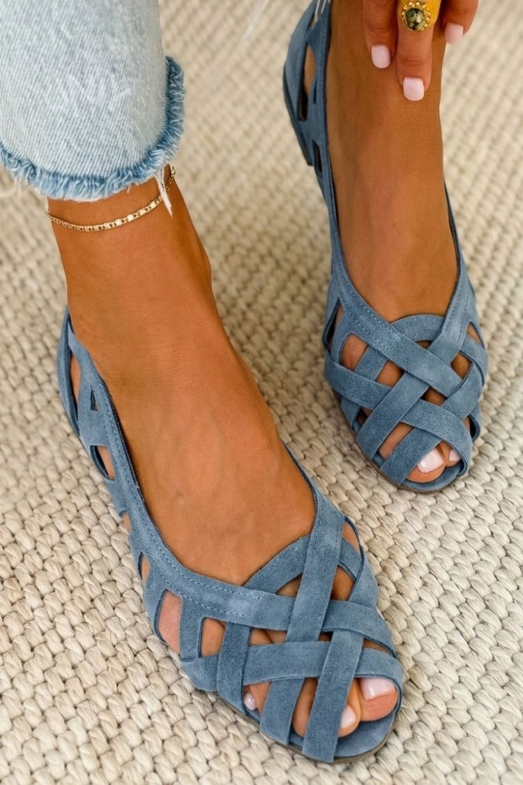 Hina | Flat Sandals with Open Toe and Woven Material — 8