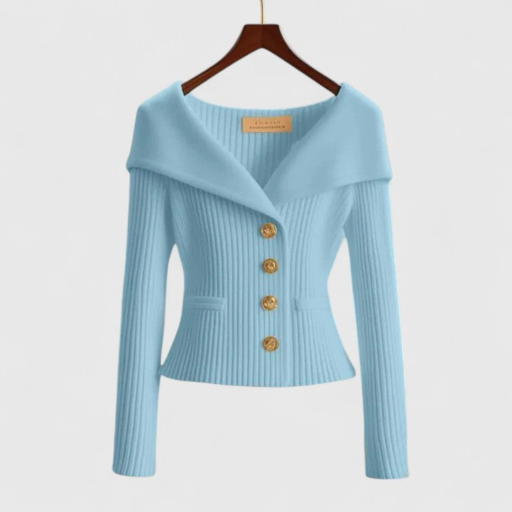 Daphne™ | Flattering Wide-Collar Cardigan — 6