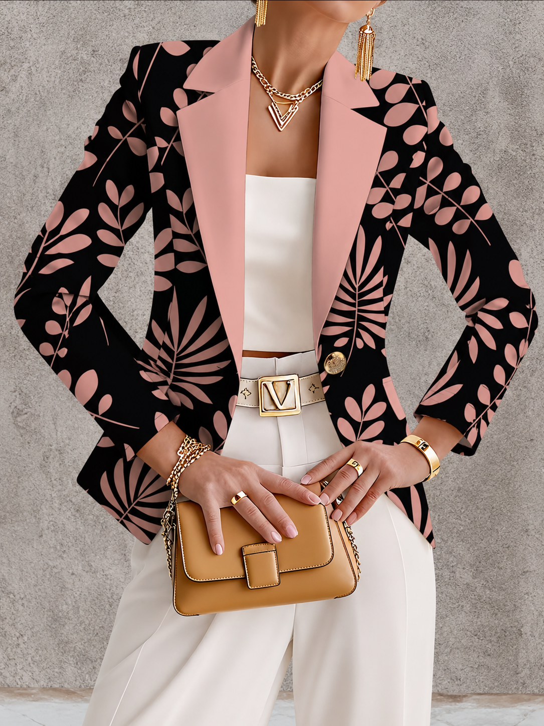 Odaya™ | Pink Leaf Blazer — 1