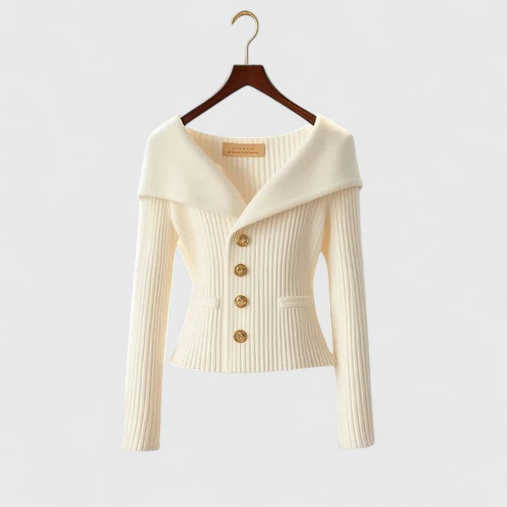 Daphne™ | Flattering Wide-Collar Cardigan — 8