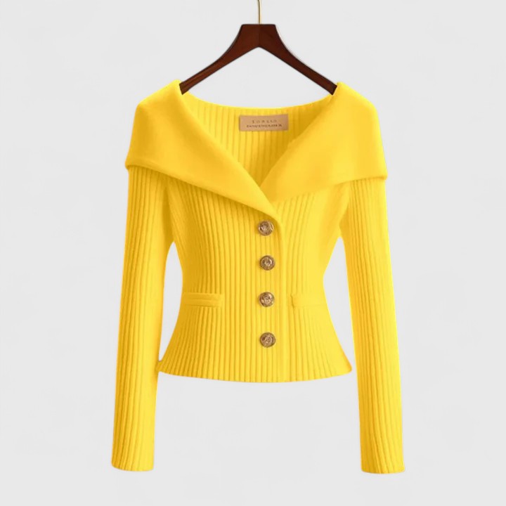 Daphne™ | Flattering Wide-Collar Cardigan — 10