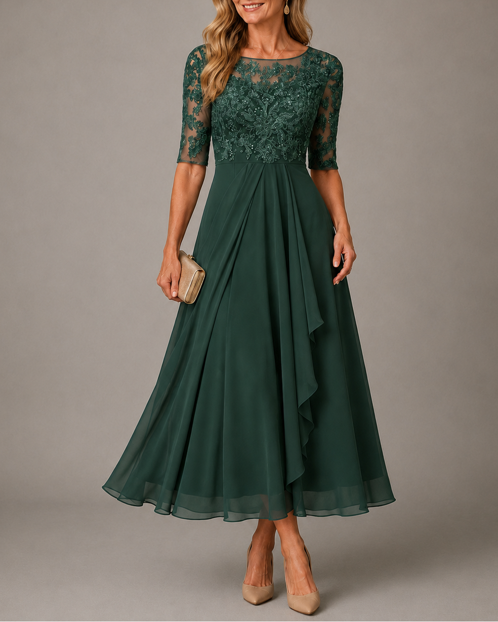 Rose | Lace Midi Dress