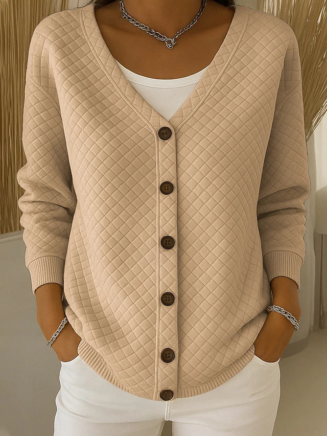 Laverne™ | Quilted Button-Front Cardigan — 3