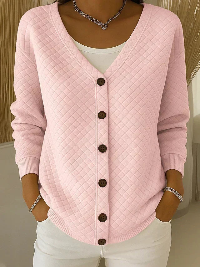 Laverne™ | Quilted Button-Front Cardigan — 1