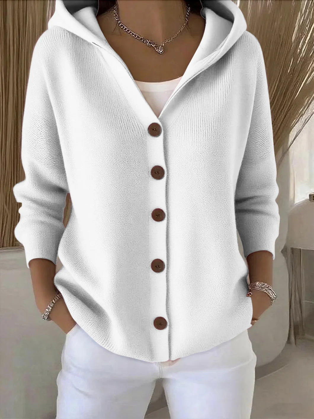 Darienne™ | Hooded Button-Up Knit Cardigan — 5