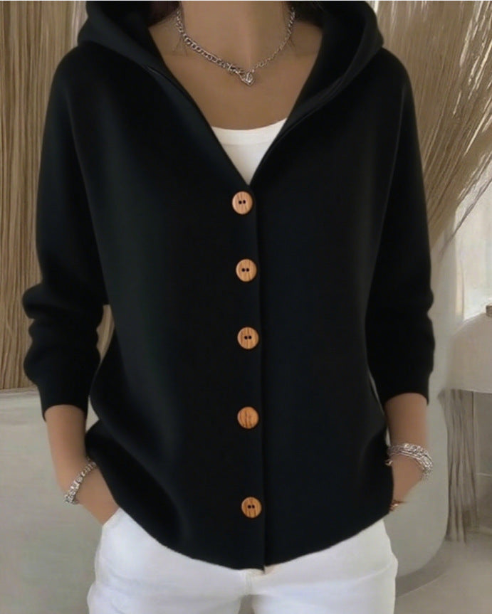 Darienne™ | Hooded Button-Up Knit Cardigan — 8