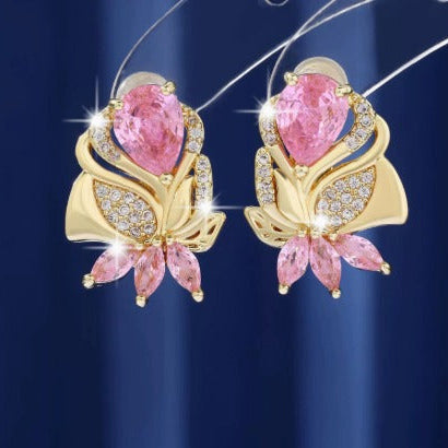 Elegant Rose Gold Flower Earrings — 3