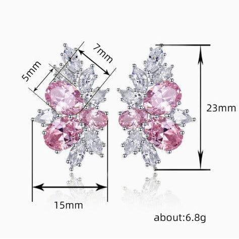 Elegant Rosé Sapphire Blossom Earrings — 5