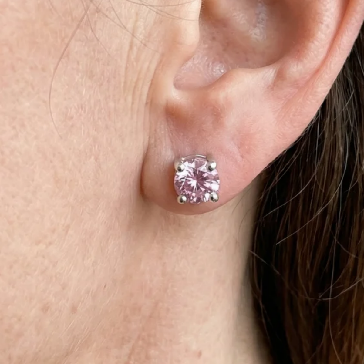 Sophisticated Rosé Sapphire Studs — 2