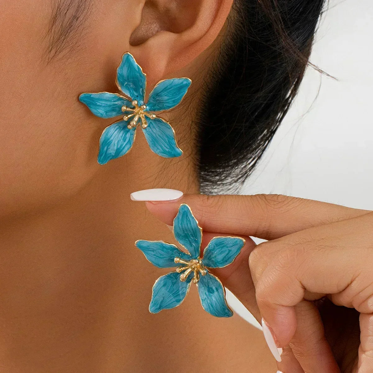 Painted Floral Earrings — 4