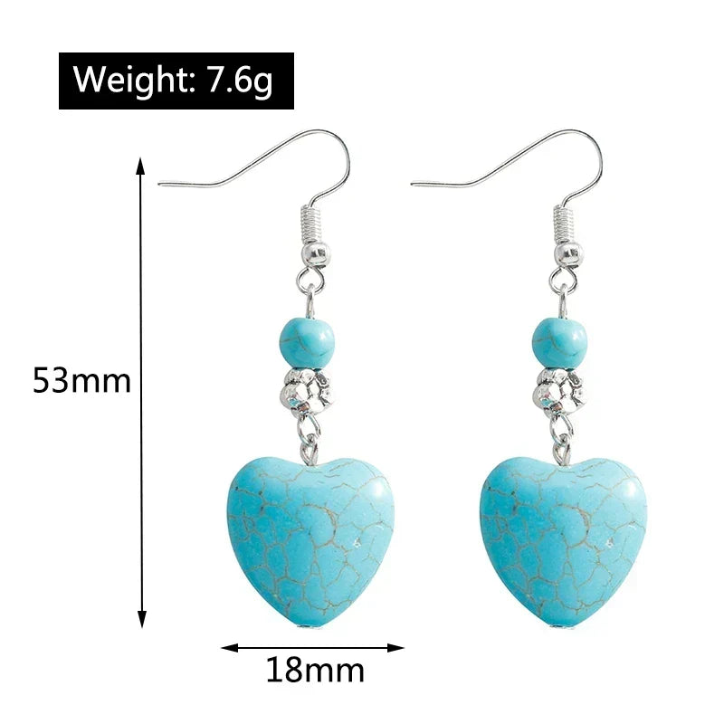 Refined Turquoise Heart Earrings — 4