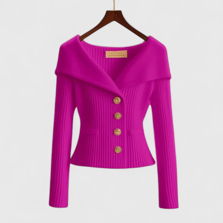 Daphne™ | Flattering Wide-Collar Cardigan — 1