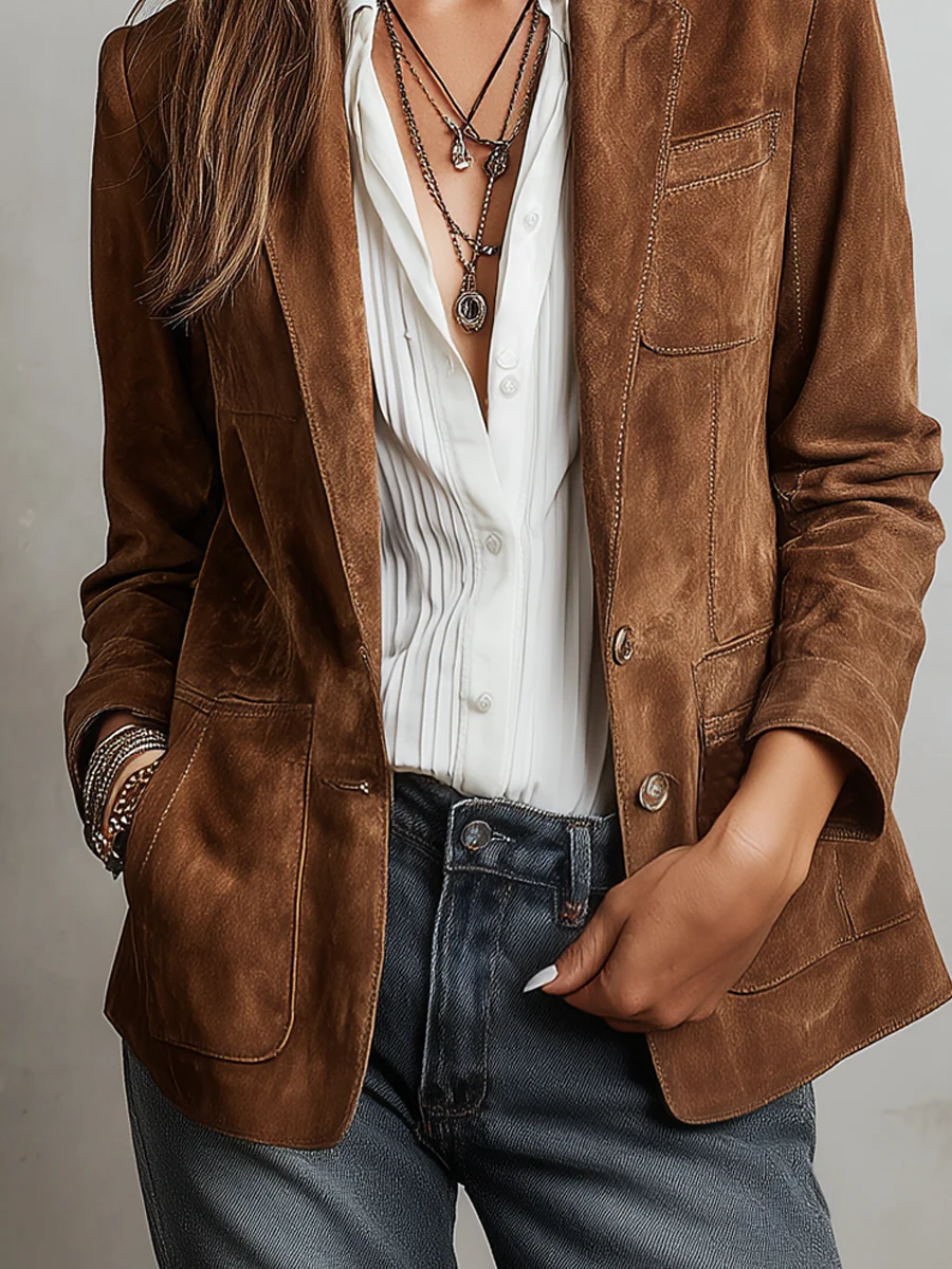 Women’s Vintage Brown Blazer — 5