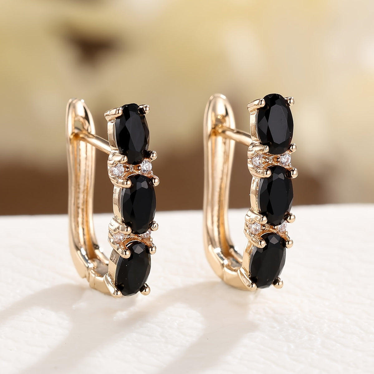 Elegant Black Drop Earrings — 1