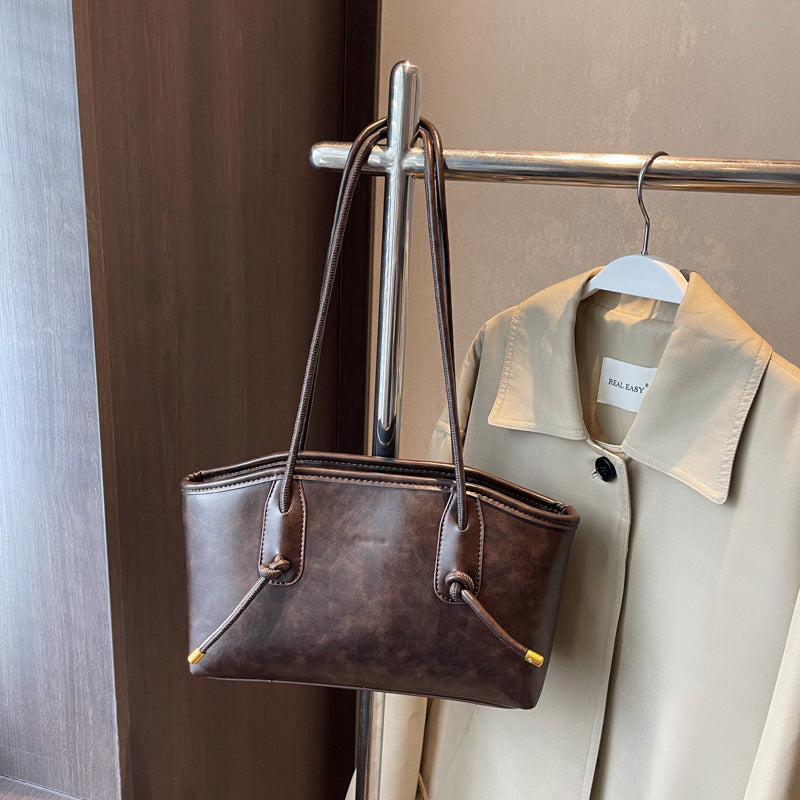 BRIGITTE™ - Vintage Knot-Detail Shoulder Tote Bag — 9
