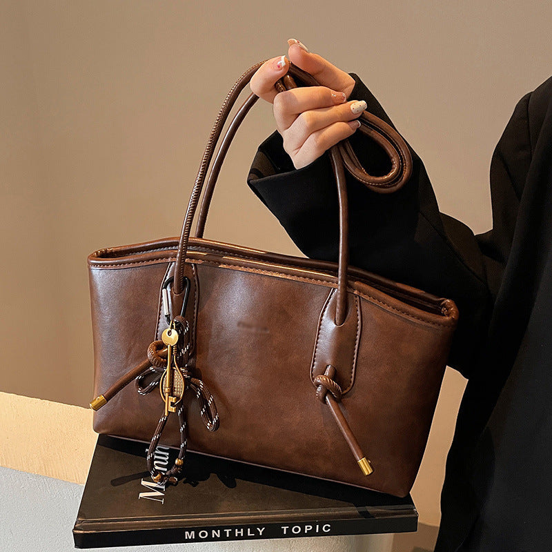 BRIGITTE™ - Vintage Knot-Detail Shoulder Tote Bag — 4
