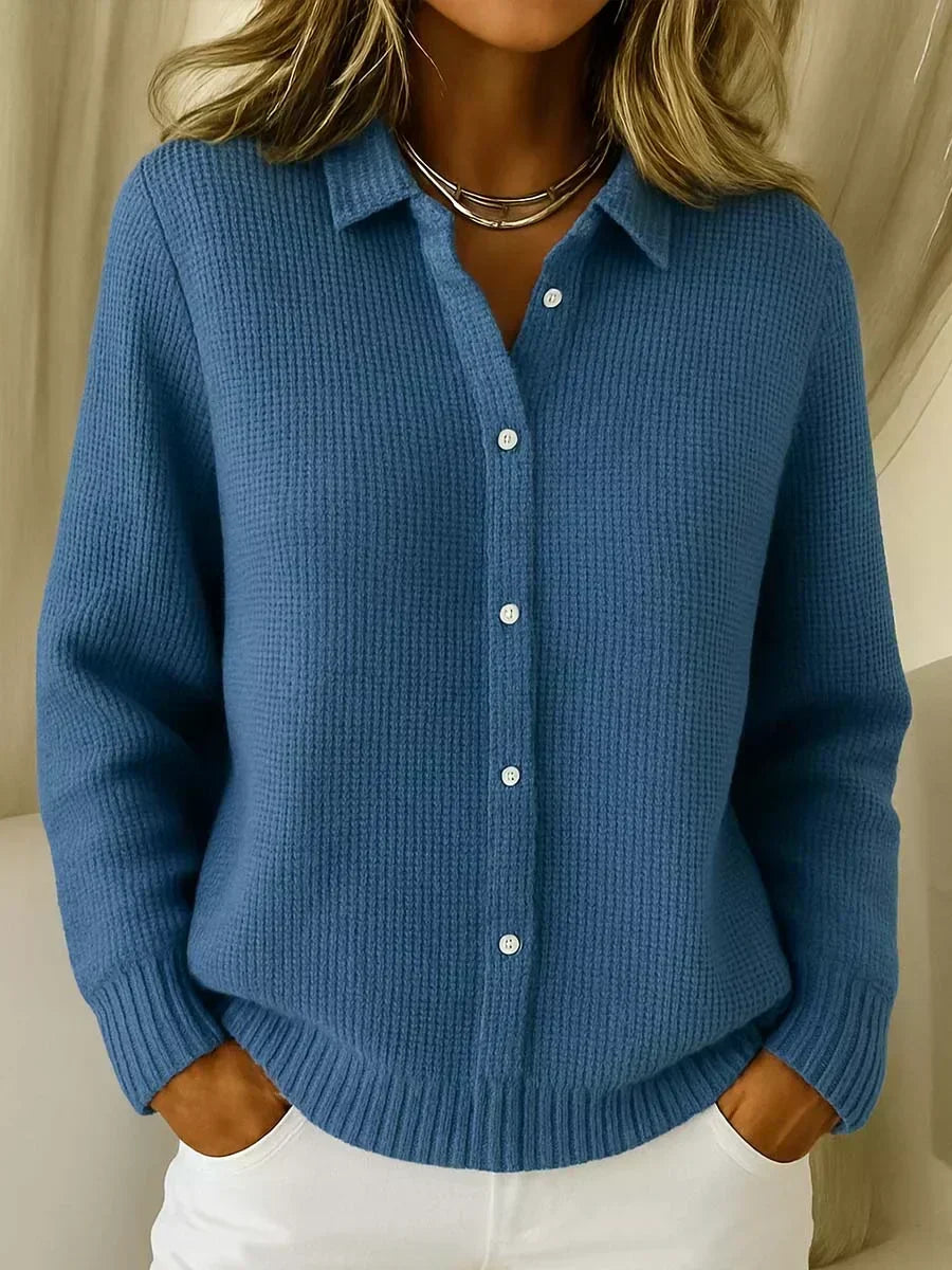 Camille| Textured Knit Button-Up Cardigan