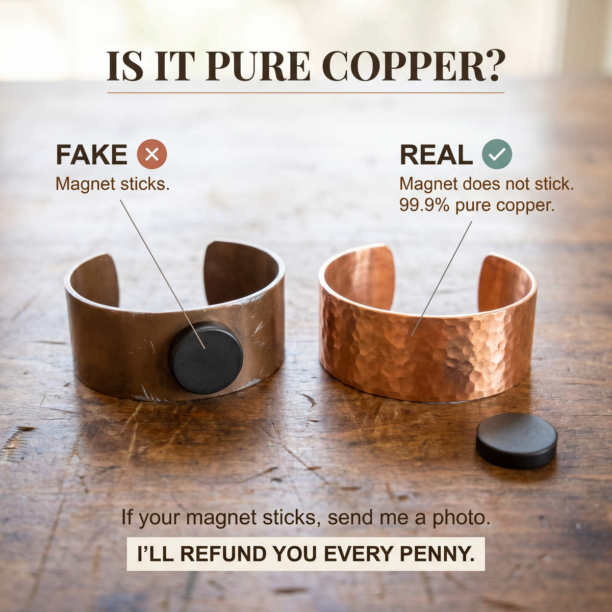 Elegant Hammered Copper Earrings — 4