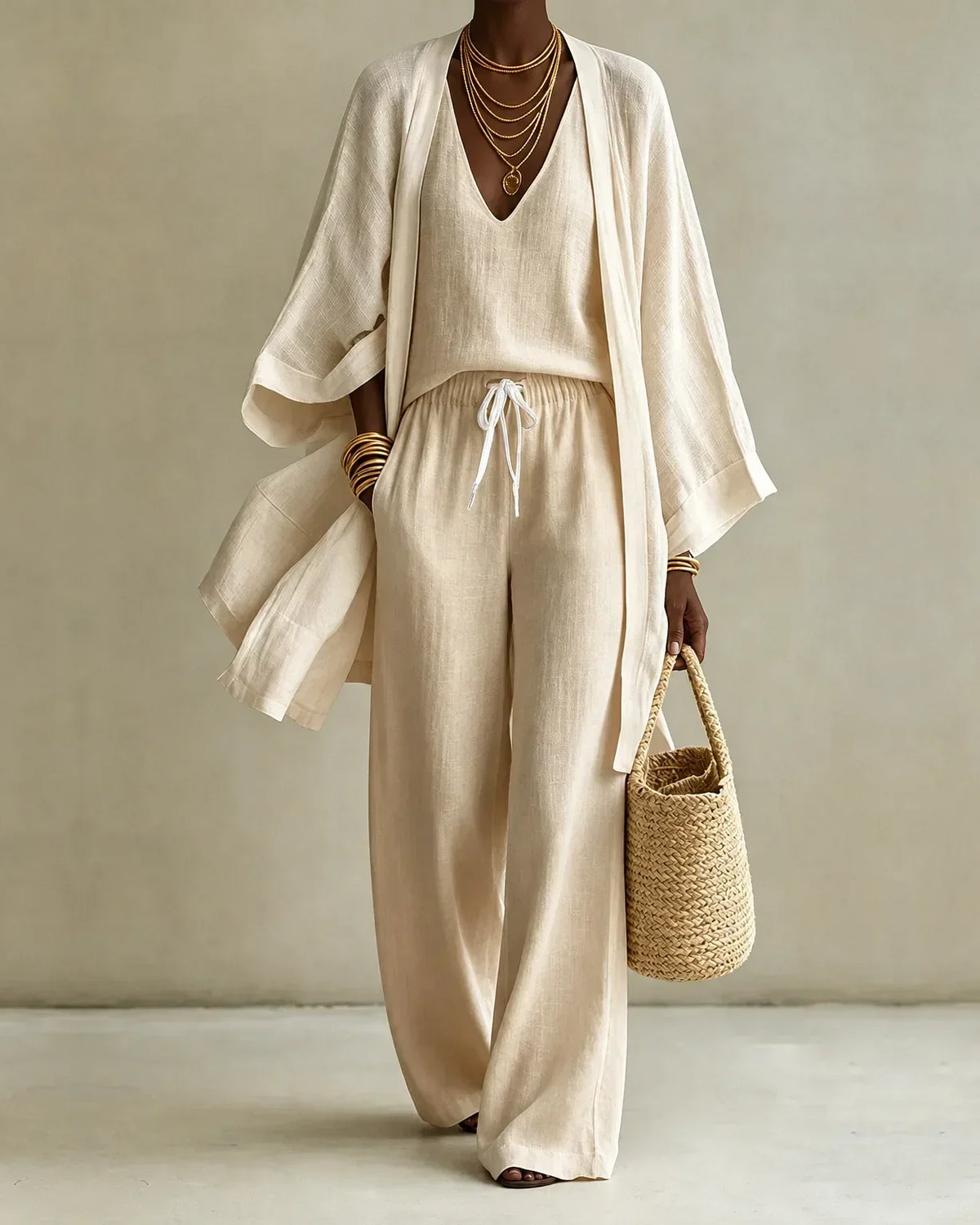 Tanisha | 3-piece Linen Look Set — 2