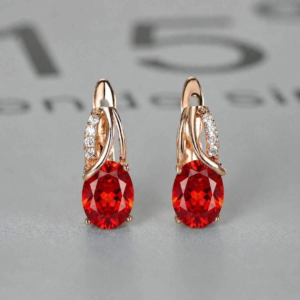Sophisticated Ruby Glow Gold Earrings — 1