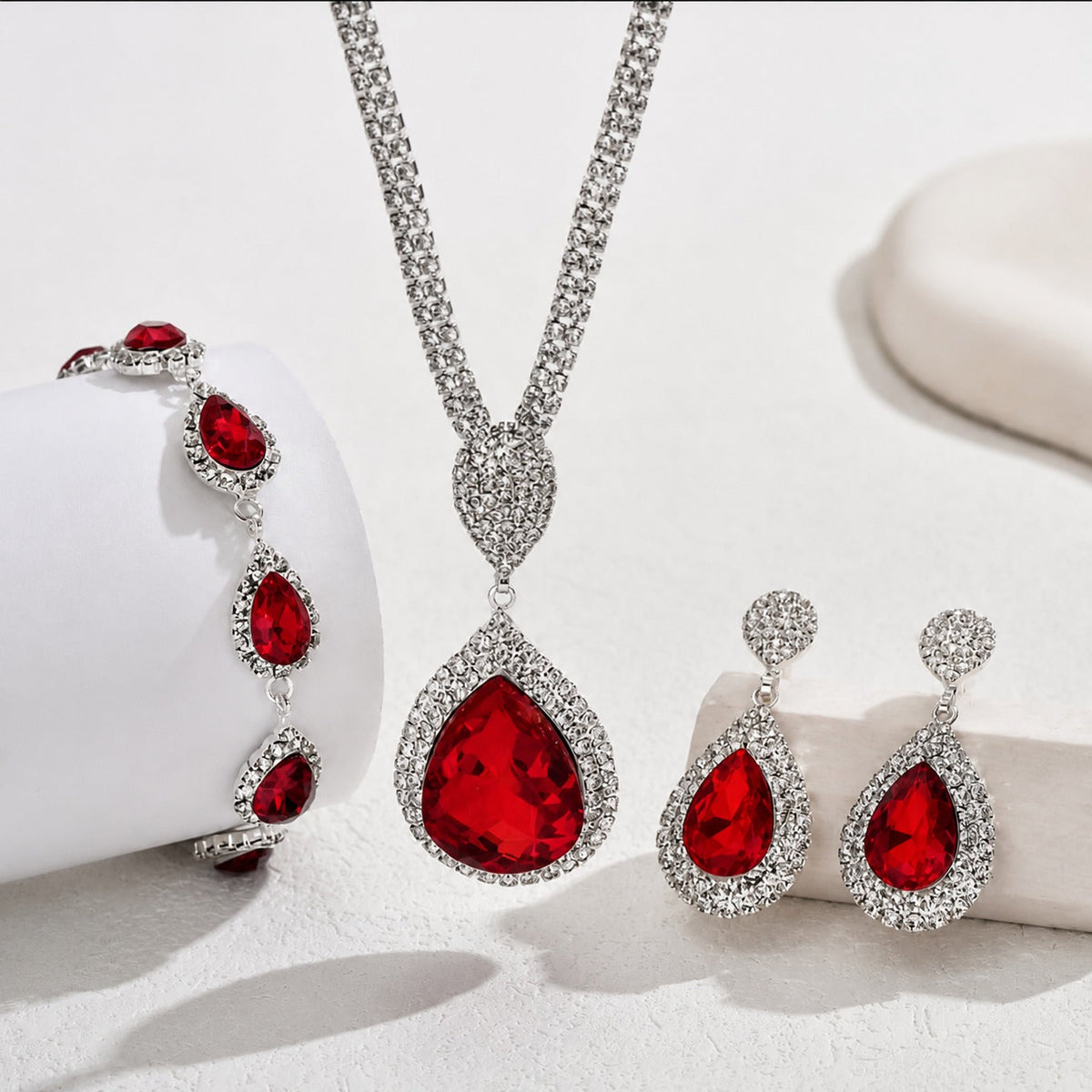 Sophisticated Ruby White Gold Set — 1