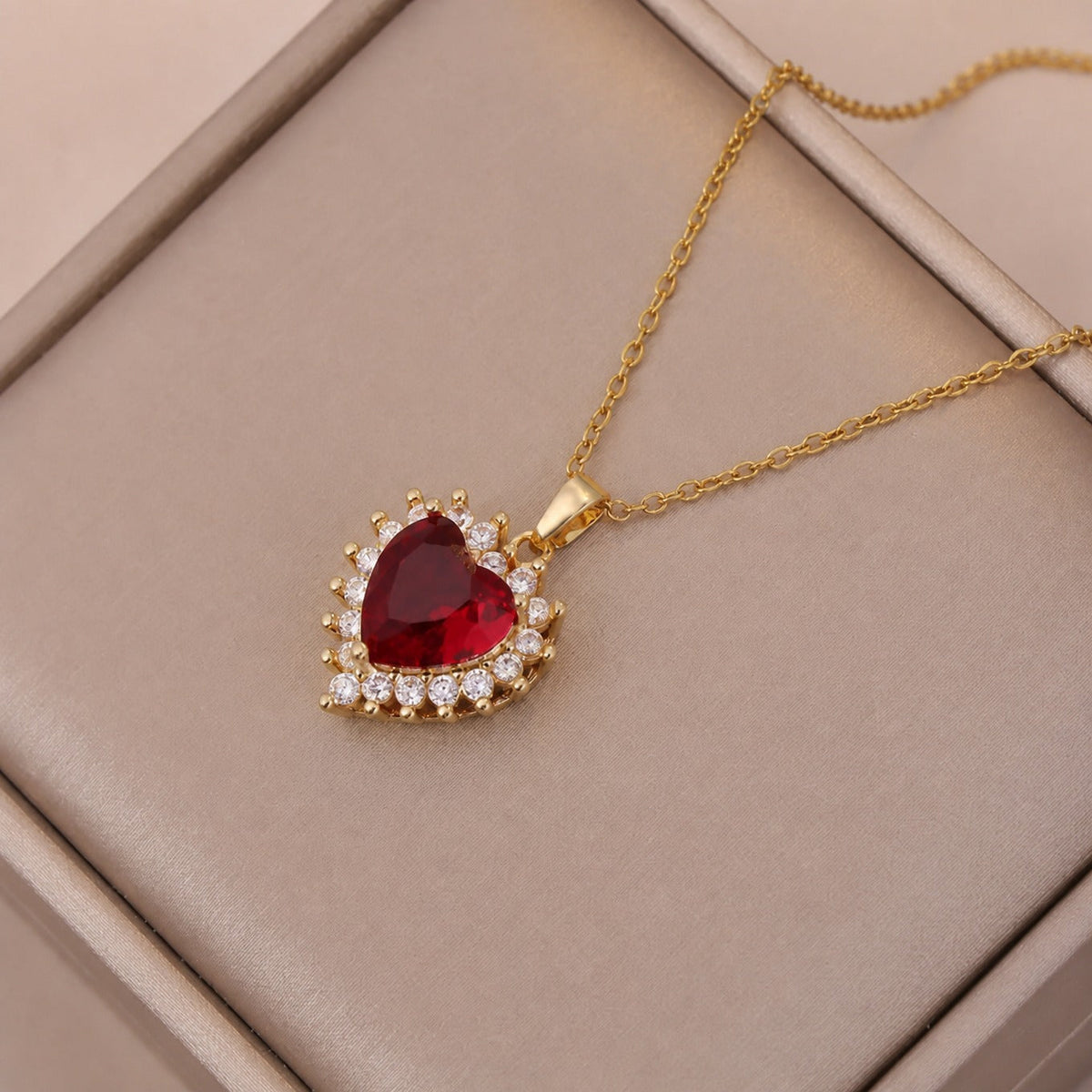 Sophisticated Crimson Gold Jewelry Set — 2