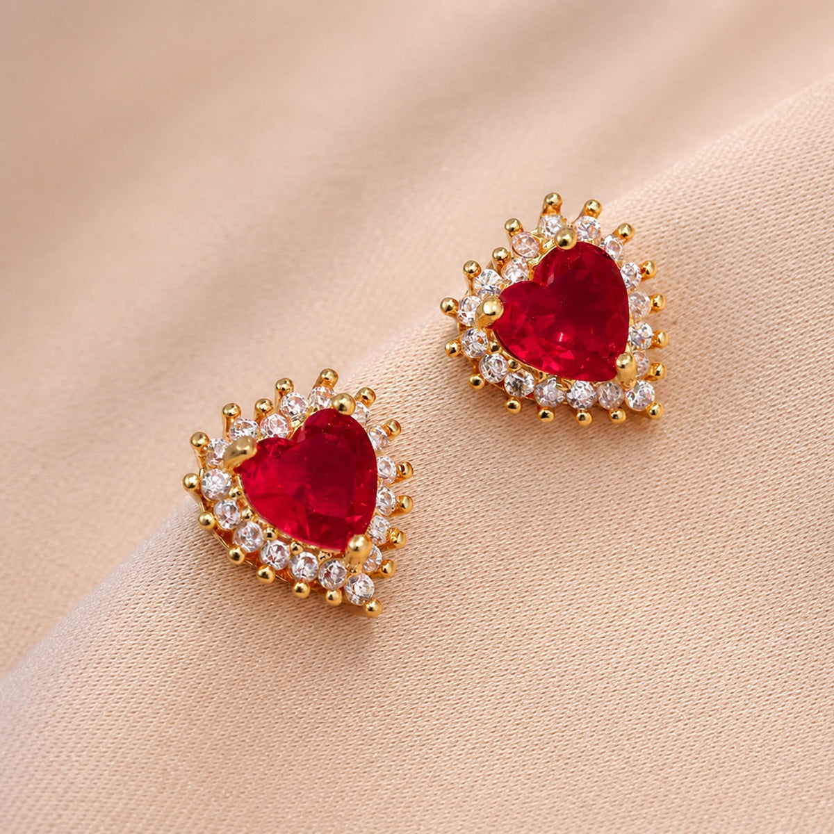 Sophisticated Crimson Gold Jewelry Set — 3