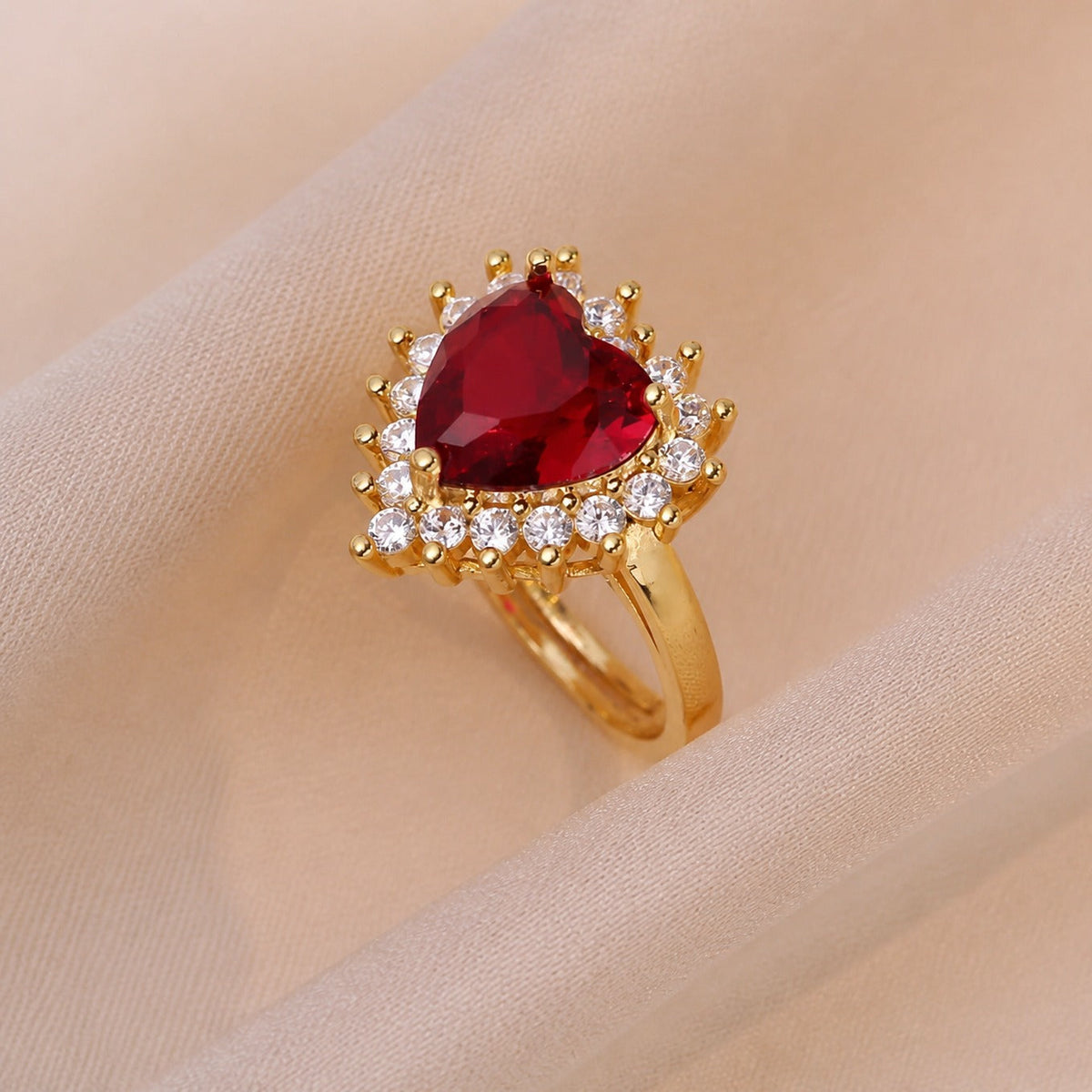 Sophisticated Crimson Gold Jewelry Set — 4