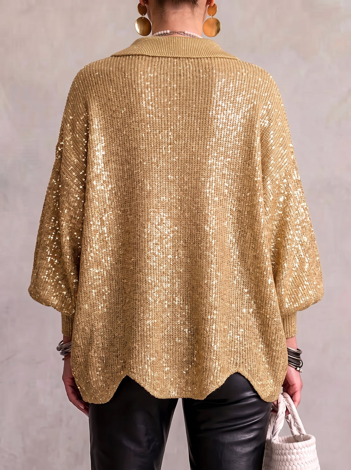 Isadora™ | Oversized Collared Cardigan With Large Metal Buttons — 6