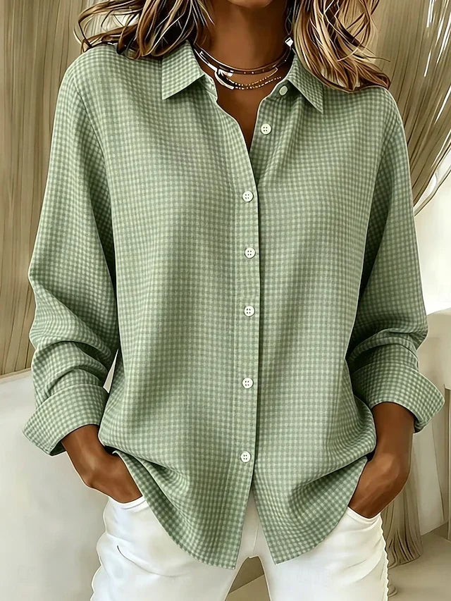 Carie | Relaxed Gingham Button Front Blouse