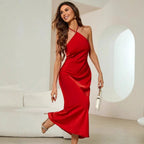 Miss | Jurk Dames Midi Spaghettibandjes - Satijn