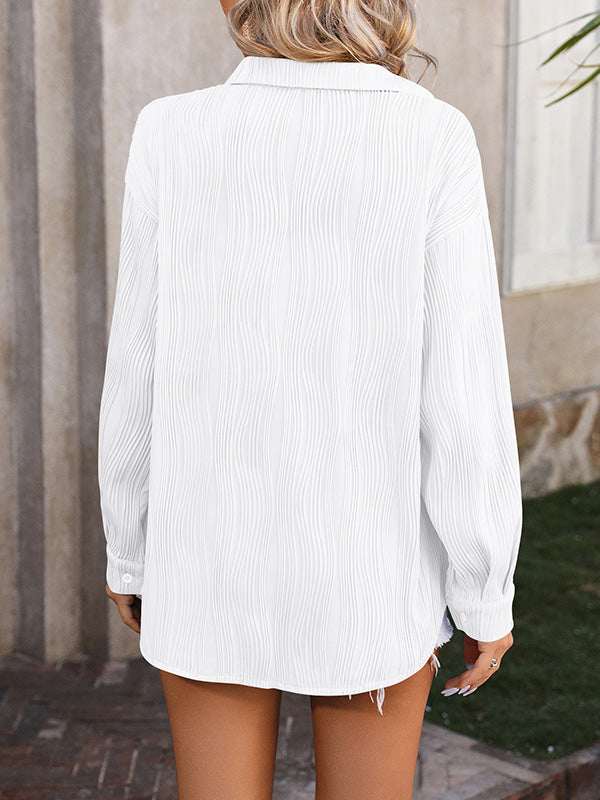Sienna’s | Blouse Women Long Sleeves Jacquard – Polyester