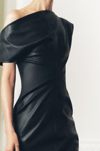 NoirDrape Faux | Midi Jurk