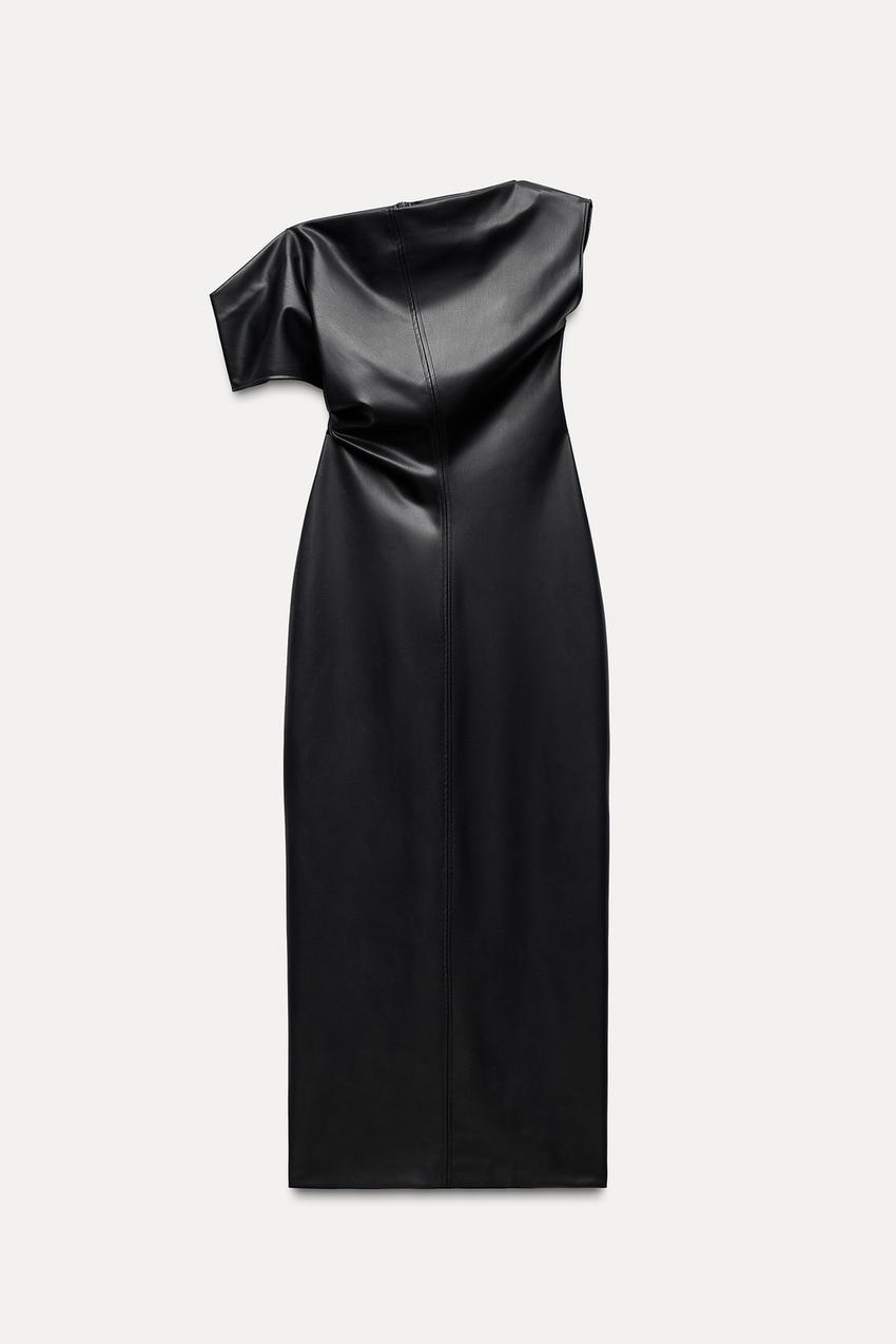 NoirDrape Faux | Midi Jurk