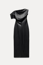 NoirDrape Faux | Midi Jurk