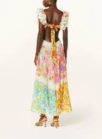 Bloomelia | Maxi Jurk met Bloemenprint & Ruches