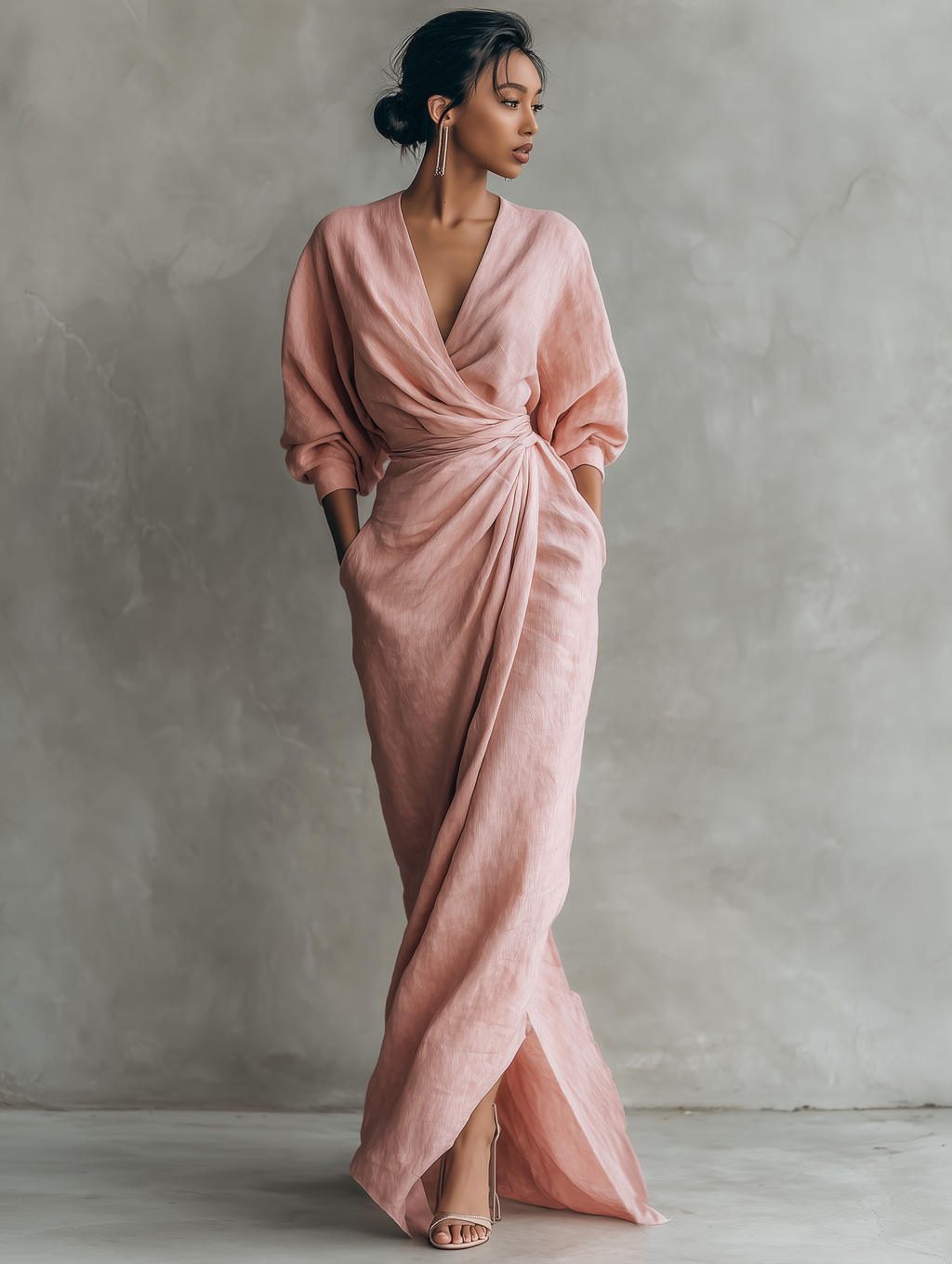 Miss | Jurk Dames Maxi - Linnenmix