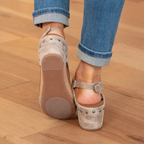 Miss | Sleehak Sandalen Dames Comfort - Suède Leer